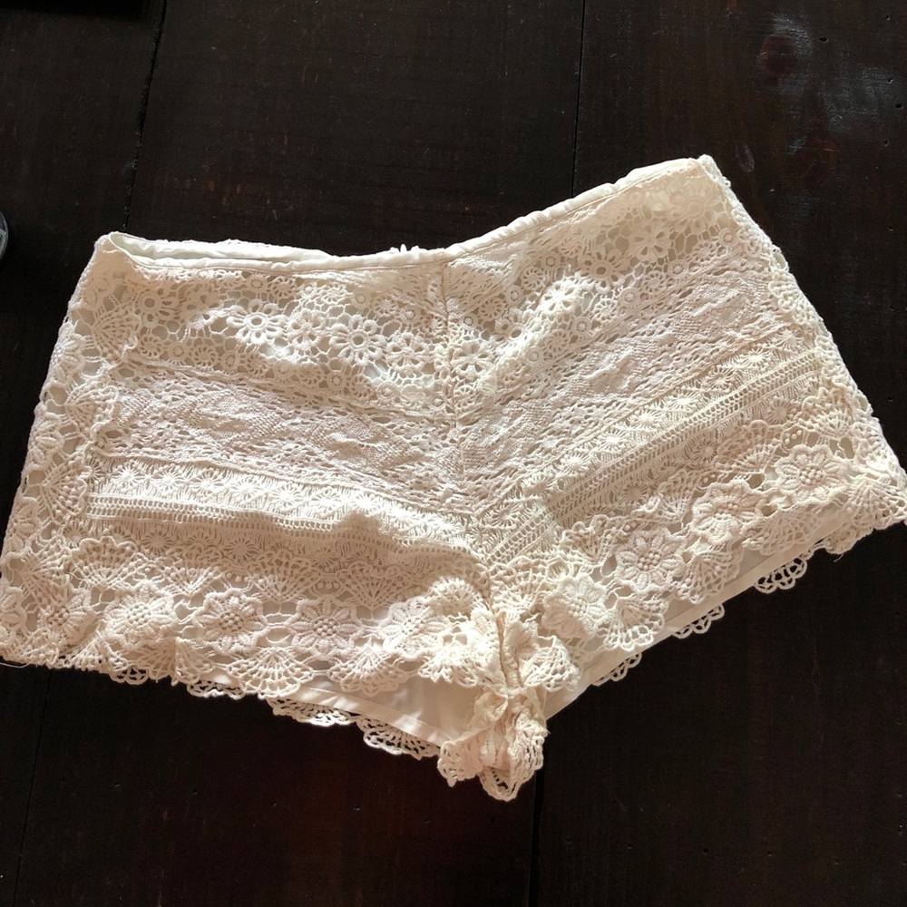 Off White lace shorts